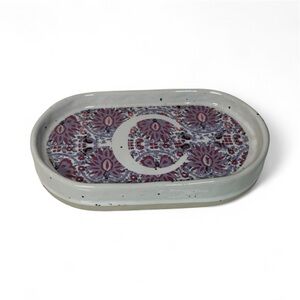 Anthropologie Block Printed Monogram C Floral Trinket Dish